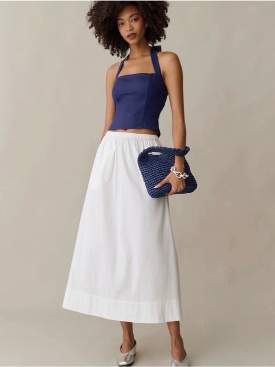 Caara Dresses & Skirts - CAARA Astrid Organic Cotton Maxi Skirt White M